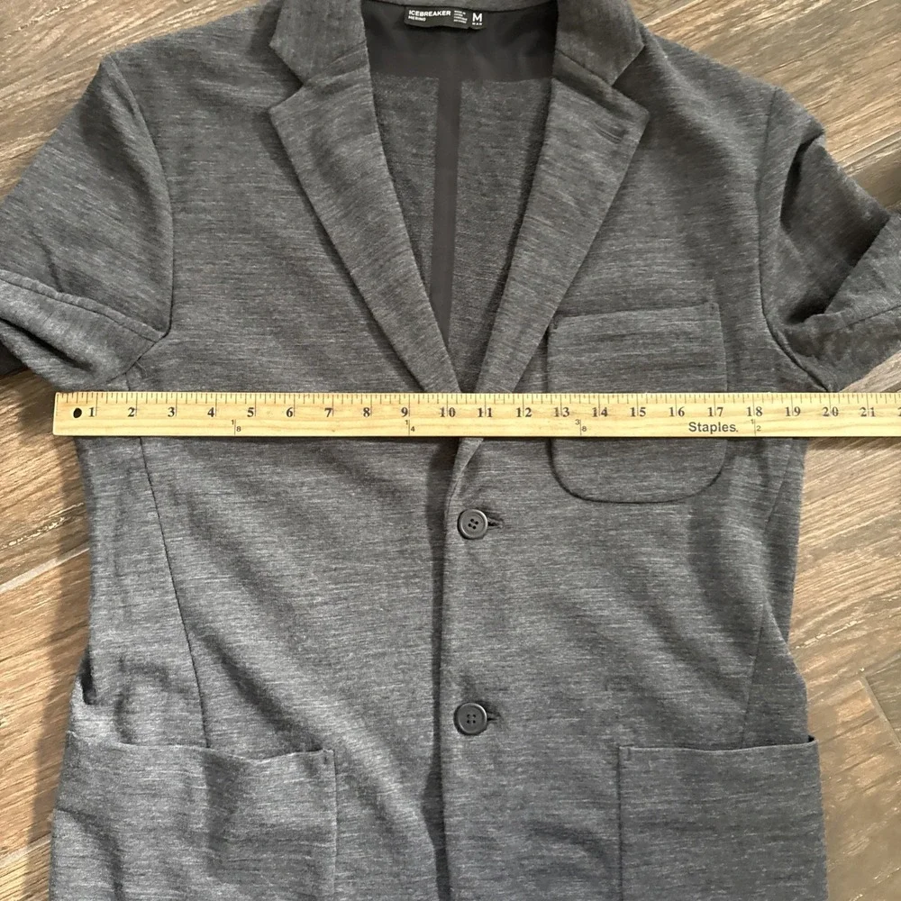 Icebreaker x TABI Goldwin Merino Wool Tech Blazer Men M Gray Sport Coat Travel